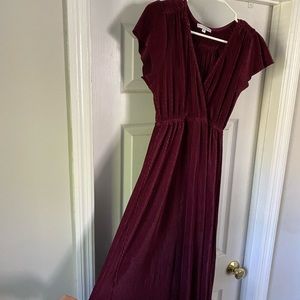 Baltic born Bridesmaid/Holiday/Formal mulberry dress - Athena pleated maxi dress